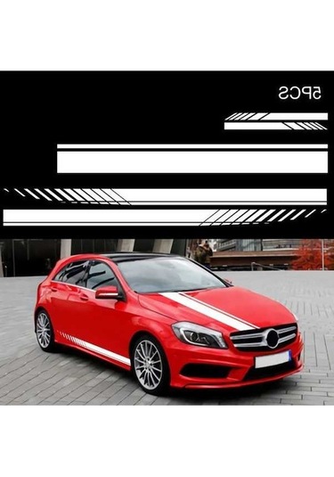 Novahub Adet Evrensel Beyaz Araba Şerit Tavan Kaput Çıkartma Tüm Arabalar İçin Pvc