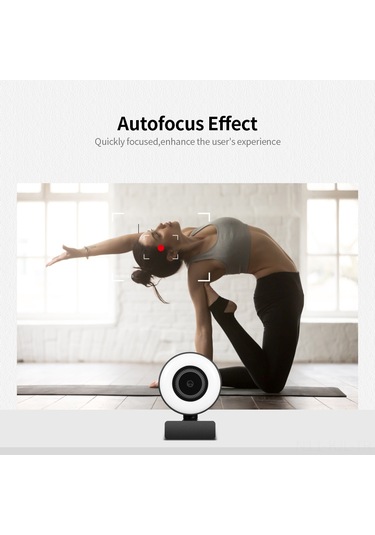 Gajeena 1080p Otomatik Odaklı Webcam, Yüzey Gençleştirici Işık Halka Ve Mikrofon Dahil, Canlı Yayın Ve Toplantılar İçin