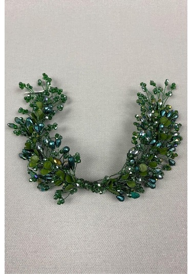 FdayAksesuar Kadın Aksesuar Kadın Yeşil Model Çift Taraflı Gelin Saç Aksesuarı FRDY31570