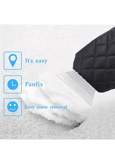 Sones Kalın Su Geçirmez Kar Temizleme Küreği Araba Sıcak Eldiven Mavi