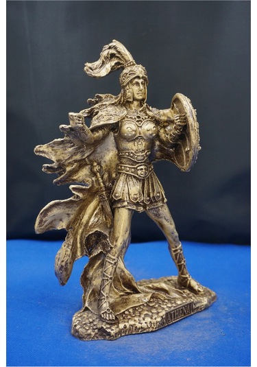 Athena Savaş Tanrıçası 26 Cm Mitolojik Heykel, Ev Dekor Ve Hediyelik Biblo Altın