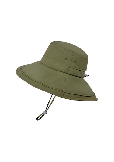 Snapbuy Bahar Ve Yaz Ayları İçin Su Geçirmez, Hızlı Kuruyan, At Kuyruğu Boşluklu, Geniş Kenarlı Şapka Yeşil