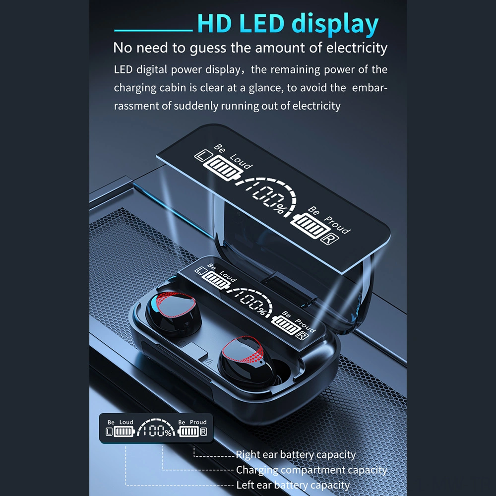 Moveevo M10 A Siyah Bt5.1 Tws Kulaklık: 9d Gürültü Azaltma, Dokunmatik Kontrol, Ipx7 Su Geçirmez, Spor İçin Uygun, Led Göstergeli Şarj Kutusu