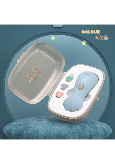 Geeroyoo Bebek Tırnak Bakım Seti - Elektrikli Törpü Ve Kesici İle Hassas Tırnak Temizliği Mavi