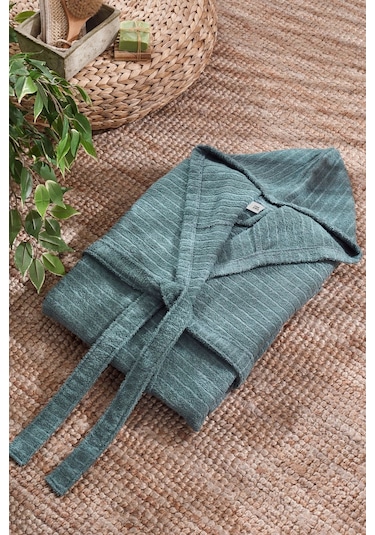 Quina Kapüşonlu Oversize Bornoz Yeşil