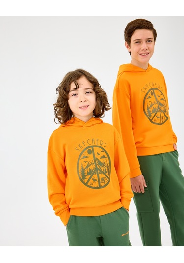 Skechers B Lw Fleece Sweatshirt Büyük Erkek Çocuk Turuncu Sweatshirt Sk2520089-0341 Turuncu
