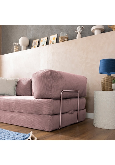 Argimo Godila Çok Amaçlı Sofa Çift Kişilik Yatak Koltuk Pembe