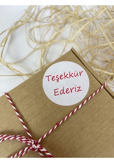 Teşekkür Ederiz 50 Mm Beyaz Yuvarlak Sticker Etiket 100 Adet