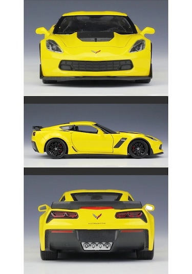 Chevyrolet Corvette Z06 1/24 Sarı Renk Model Araba Koleksiyon