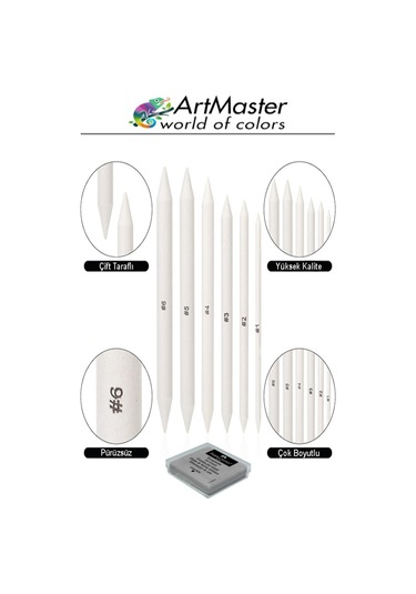 Gölgelendirme Kalemi Pastel Dağıtıcı 3 Lü 1 Paket Ve 1 Adet Hamur Silgi Kalemi Kara Kalem Dağıtıcı Kalem Kaynaştırma