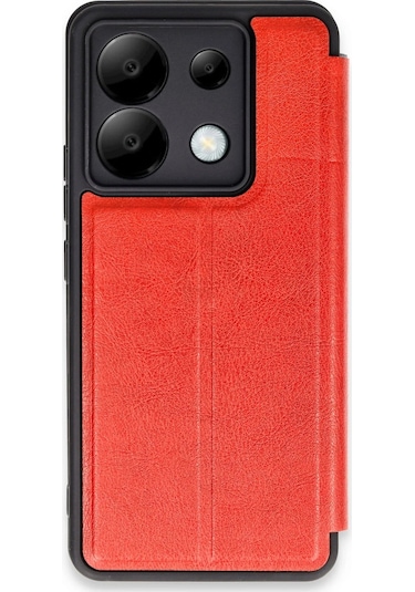 Newface Xiaomi Redmi Note 13 Pro 5g Kılıf Flip Cover Semeglbl - 23 - Kırmızı