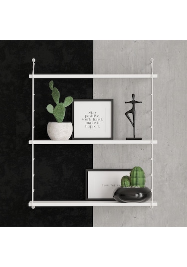 Decormet Armoni Raf Seti 3 Raflı 200 720 Metal Beyaz+ahşap Beyaz - Ahşap