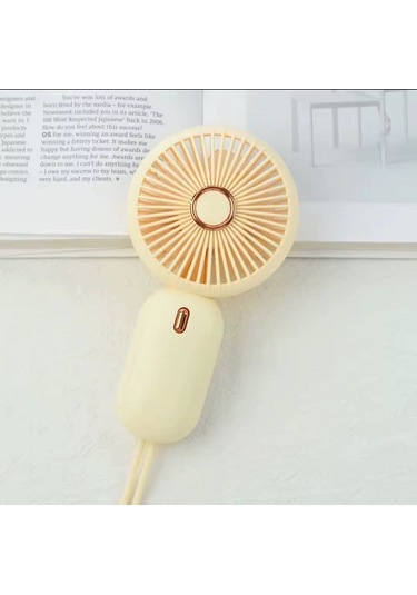 Avuç İçi Taşınabilir Şarjlı Mini Vantilatör El Fanı Bej Ym88196