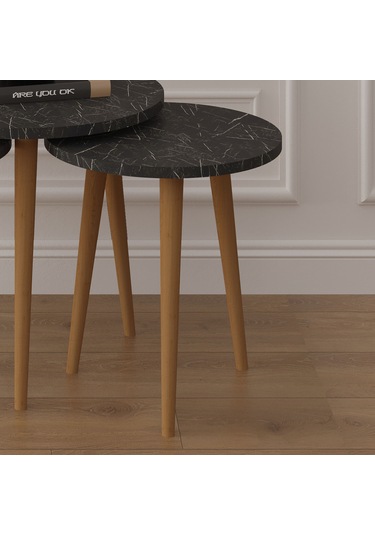 3 Lü Yuvarlak Zigon Sehpa Ahşap Ayaklı-sehpa01-royal Mermer