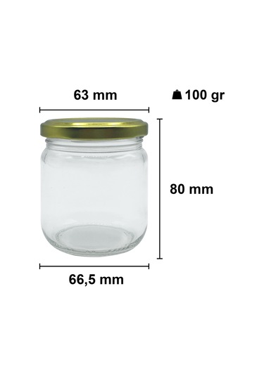 Afracam 210 Ml Metal Kapaklı Şeffaf Cam Kavanoz Siyah