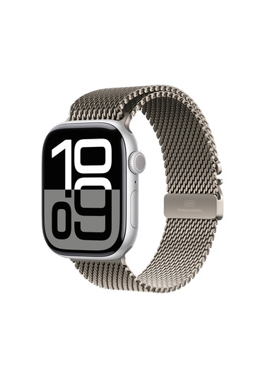 Apple Uyumlu Watch 44mm Zore Krd-100 Titanyum Hasır Kordon
