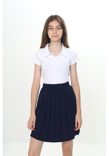 Toontoy Kız Çocuk Piliseli Okul Etek Lacivert