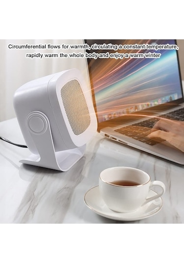 Pazly Abs Masaüstü Fanlı Taşınabilir Isıtıcı, Ofis Banyo Kullanıma Uygun, 800w'dan Az Güçlü, Ce Onaylı, Hafif Ve Dayanıklı