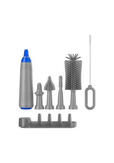 Didadodo Mufunye Otomatik Şişe Fırçası Seti - Yeniden Şarj Edilebilir, Su Geçirmez, 7'li Fırça Uçlu Bebek Şişesi Temizleyici 112 Karakter, Küçük Bebekler İçin Uygun