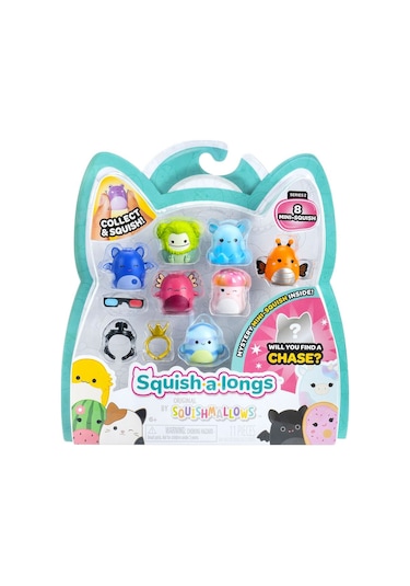 Squishmallows Squish-a-longs 8 Figür + Yüzük Set Seri 2 Al0025