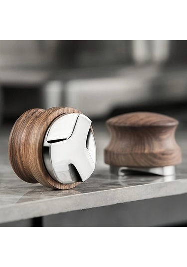 Motion003 1 Adet Choxıla Ahsap Sapli Paslanmaz Celik Tabanli 58 Mm Kahve Sıkma Aleti Espresso Dagıtım Aracı Ev Ve Profesyonel Baristalar Icin Ahşap