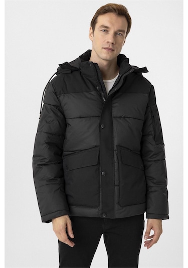 Süvari Siyah Slim Kapitone Mont-34883 Siyah