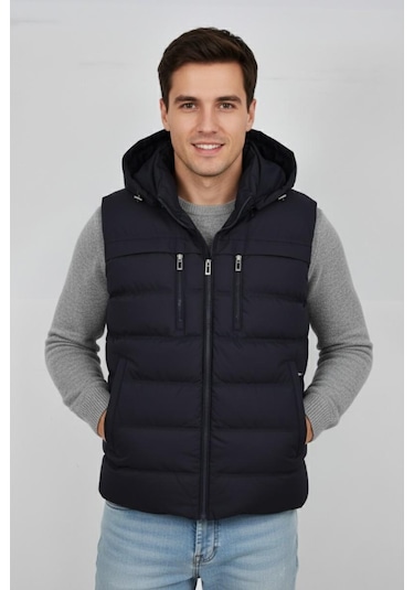 Erkek Kapüşonlu Spor Yelek 4021 Bgl-st04900 Antrasit