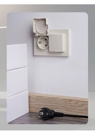 Iek Çift Priz Kapaklı Ip44 Su Geçirmez Priz 294483408 Gömme Model