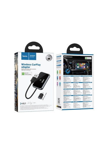 Hoco Hu1 Araba Kablosuz Carplay Adaptörü Gri