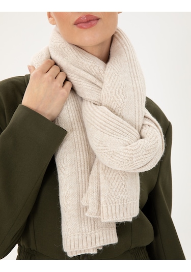 Pierre Cardin Kadın Ekru Kaşkol 50301061-vr019 Ekru