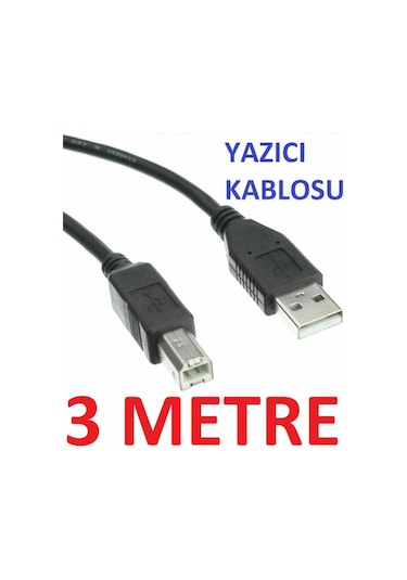 Yazici Kablosu Ara Printer Usb 2.0 3 Metre Uzun Bağlanti 4912A