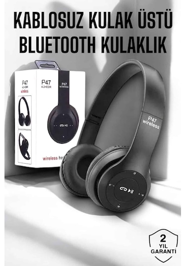 Kulak Üstü Tf Kart Ve Aux Destekli Ergonomik Bluetooth Kulaklık