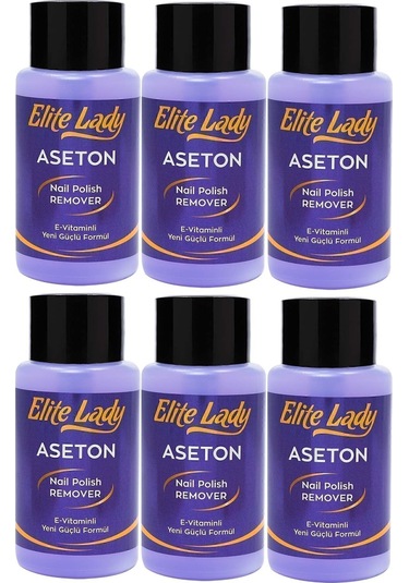 Elite Lady E Vitaminli Tırnak Güçlendirici Aseton 6 x 200 ML