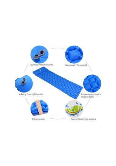 Widesea Şişirilebilir Neme Dayanıklı Ultra Hafif Kamp Matı Mavi