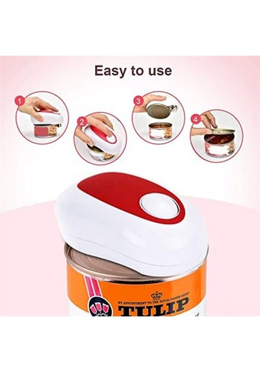 Yaozixa Ev Kullanıma Uygun Elektrikli Konserve Açıcı - Minik Mutfak Aleti, Kolay Kullanım, Dayanıklı Malzeme İle Yapıldı Pil Dahil Değil Beyaz