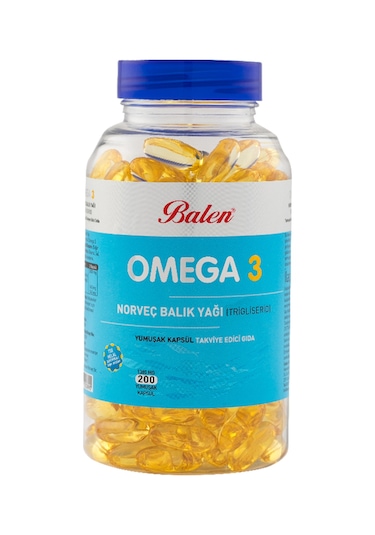 Balen Omega 3 Norveç Balık Yağı Trigliserit 200 Kapsül 1380 MG