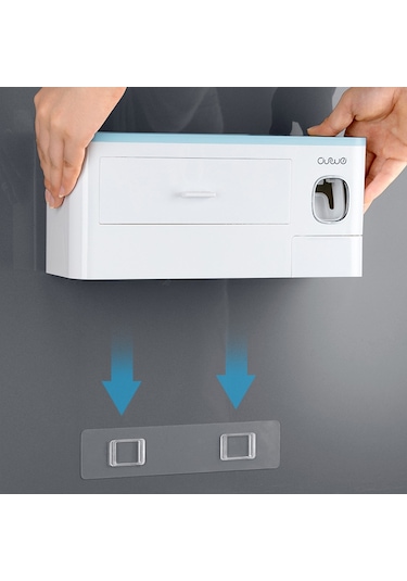 Aswei A1909 Diş Fırçası Tutucu Duvara Monte Kozmetik Düzenleyici Gri Diğer