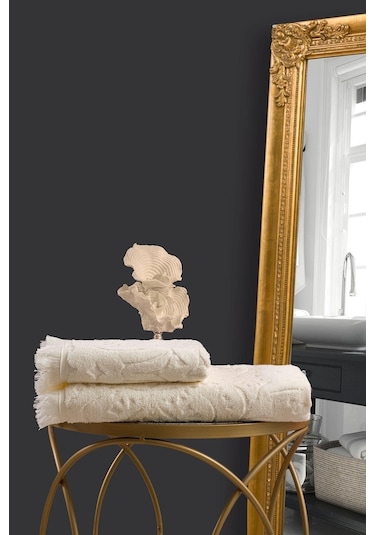 Varol Jacquard %100 Pamuk El Havlusu 50x90cm Krem-50x90cm Krem