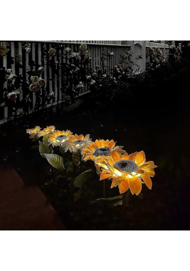 Opulentliving Çok Renkli Ayçiçeği Güneş Işıkları, Su Geçirmez Bahçe Dekorasyonu Çok Renkli