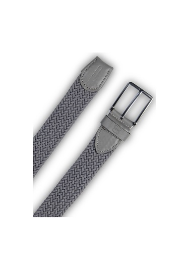 Mft Leather Hakiki Deri Erkek Örgü Esnek Kemer 3,5cm, Gri 9860 Gri