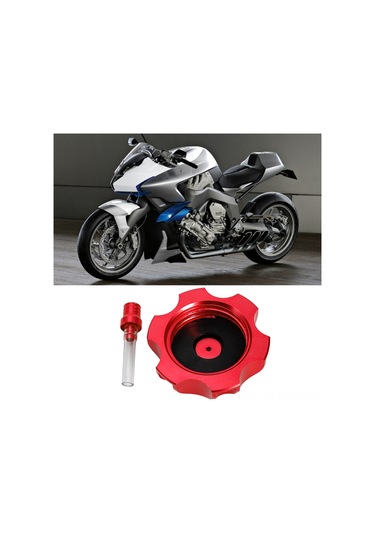 Konesam Motosiklet Alüminyum Yakıt Tankı Kapağı Cnc Uçaklı 51-54mm, Hava Geçirici Vanalı, Dayanıklı, Kolay Kurulum Kırmızı