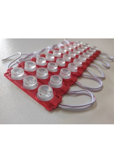 Replax Carub Camlı Parmak Led Lamba Kırmızı 12 Volt Su Geçirmez 10'lu 3m