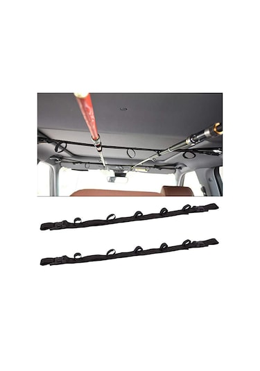 2 Paket Araba Olta Tutucu, 5 Çubuk Olta Depolama Raf,siyah