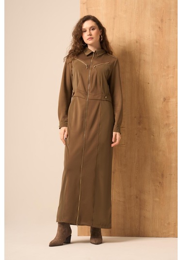 Ftz Women Kadın Safir Elbise Kahve 31261 Kahve
