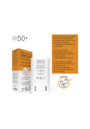 Incıa Doğal Mineral Filtreli Stick Güneş Koruyucu SPF50+ 15 G