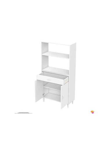 Modilayn Vio Fırın Dolabı 75x163,4x32.5 Cm Çekmeceli Kapaklı Mini/midi Mikrodalga Mutfak Dolabı Beyaz