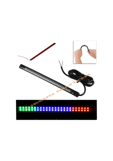 Motosiklet Led Stop Sinyal Çubuk Katlanabilir Yapıştırmlı Çakarlı