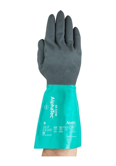Ansell Alphatec 58-535w Isı Kimyasal Ve Sıvı Korumalı Antistatik İş Eldiveni