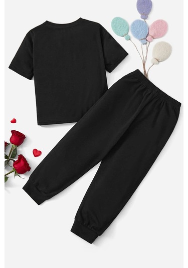 Çocuk Coffee Alt - Üst Eşofman Takımı Siyah