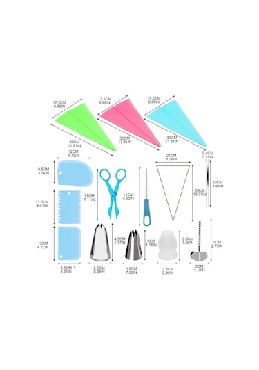 Qingmipy "profesyonel Pasta Dekorasyon Seti - 83 Parça Yeniden Kullanılabilir Kek Süsleme Ekipmanları" Diğer
